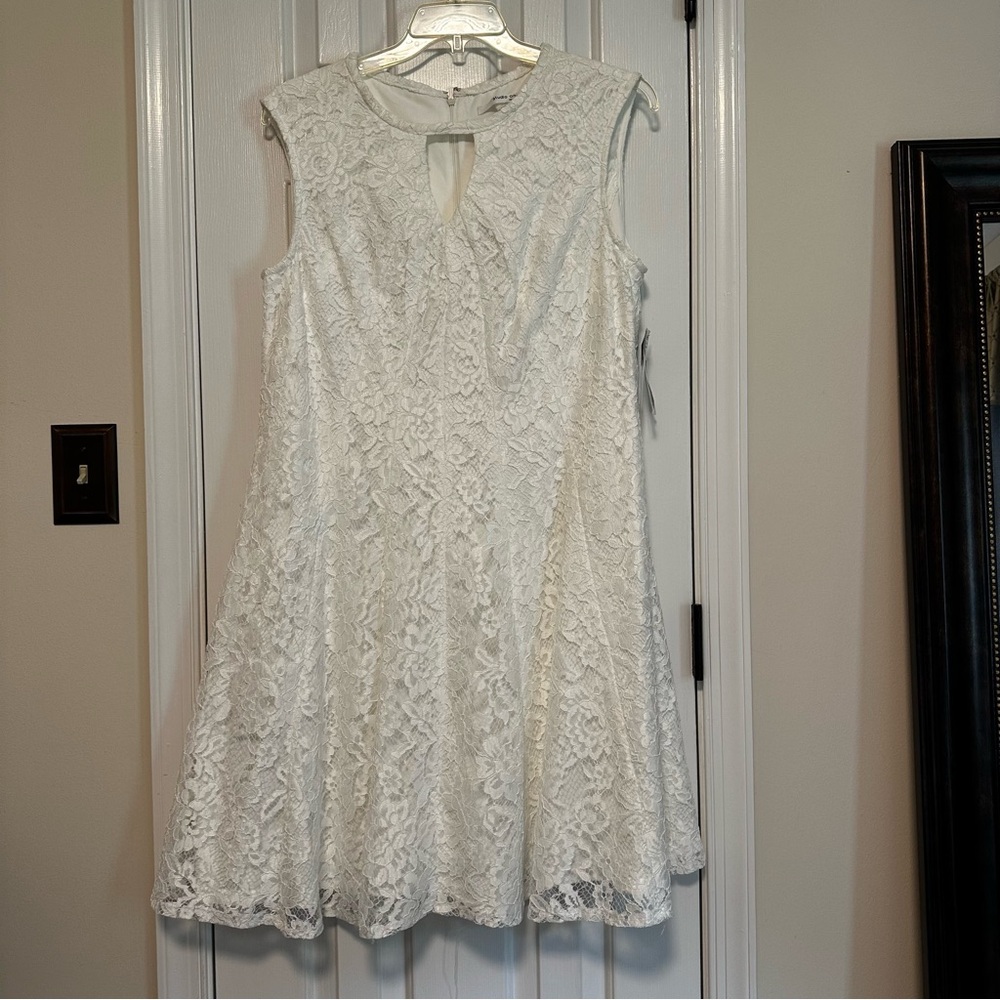 Studio One White Lace Dress Size 16w